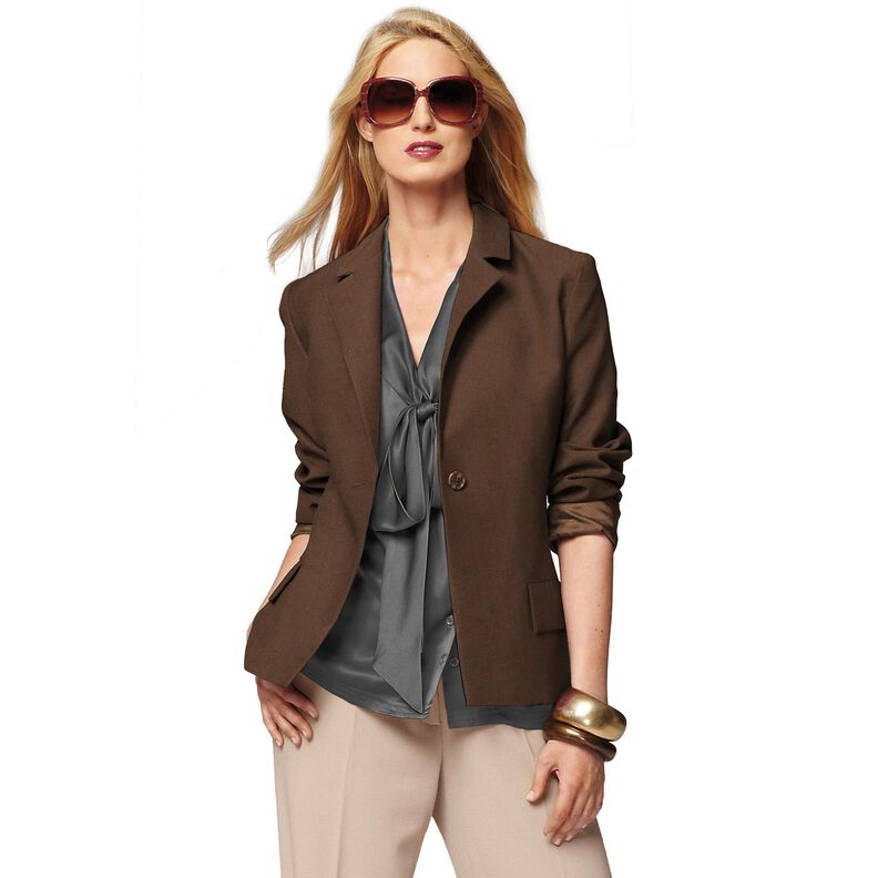 gabardine bi-stretch – marrone scuro,  image number 6