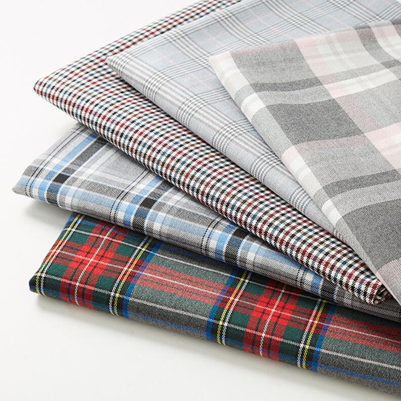 tessuto stretch per pantaloni Quadri scozzesi – grigio ardesia/rosso,  image number 5