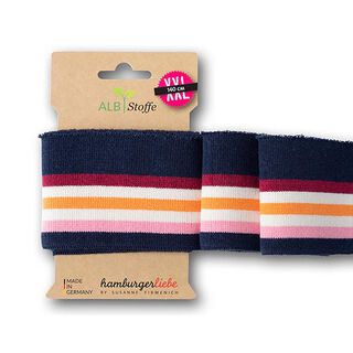GOTS tessuto in maglia per bordi e polsini CUFF ME COLLEGE [ 140 cm | 7 cm ] | Albstoffe – blu, 