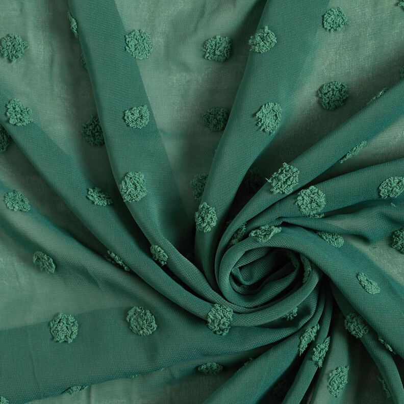 Chiffon dobby a pois grandi – verde abete,  image number 3