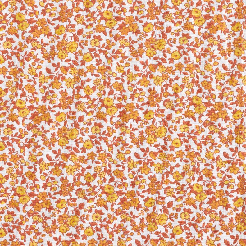 tessuto in cotone cretonne Numerosi fiori – caramello/bianco,  image number 1
