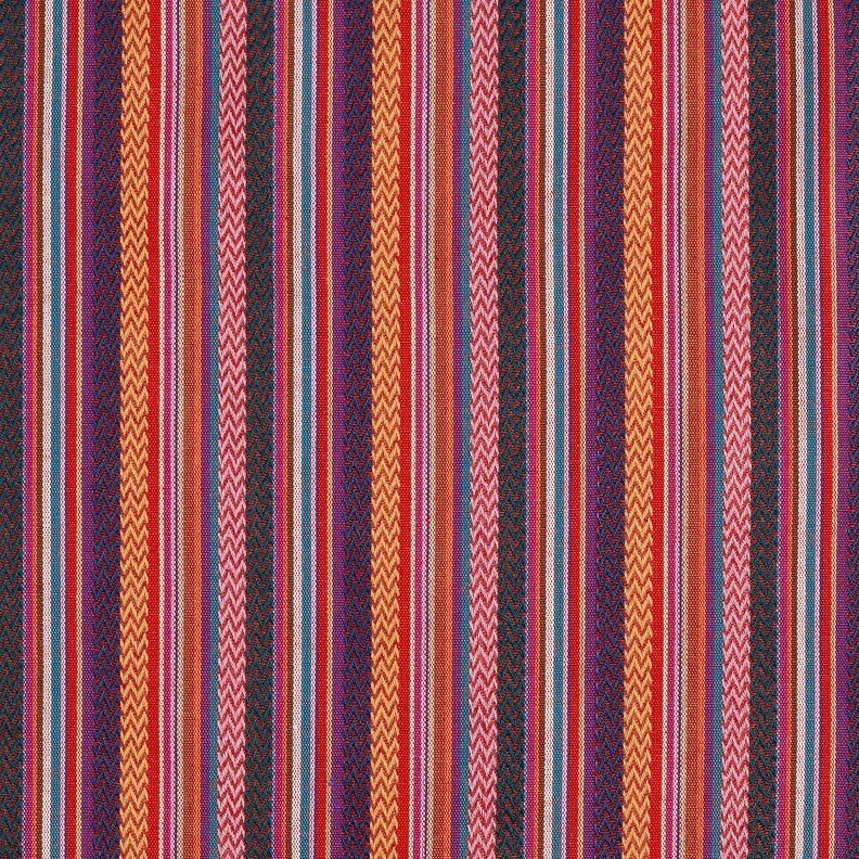 tessuto arredo Jacquard Strisce a zig-zag – rosso carminio/verde, image number 1