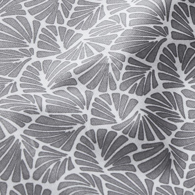 cotone rivestito Mini foglie astratte – grigio/bianco,  image number 3