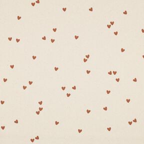jersey a coste cuori sparsi | Poppy Fabrics – beige chiaro/marrone, 