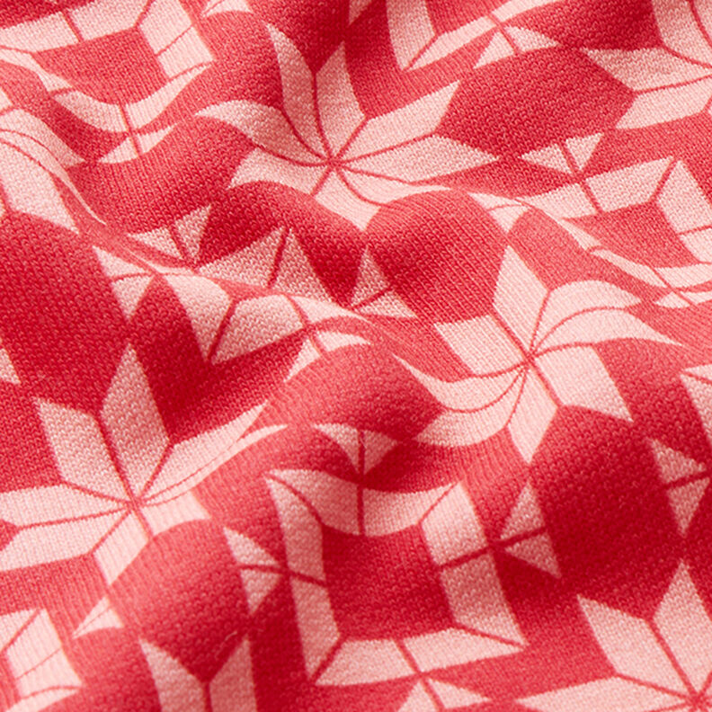 soffice tessuto in felpa, motivo norvegese – rosso/rosa,  image number 2