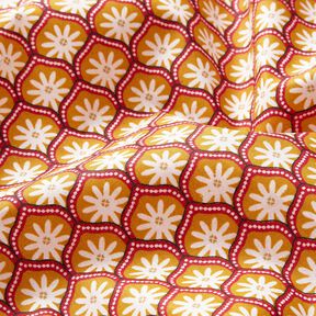 cotone rivestito mattonelle a fiori – senape/bianco, 