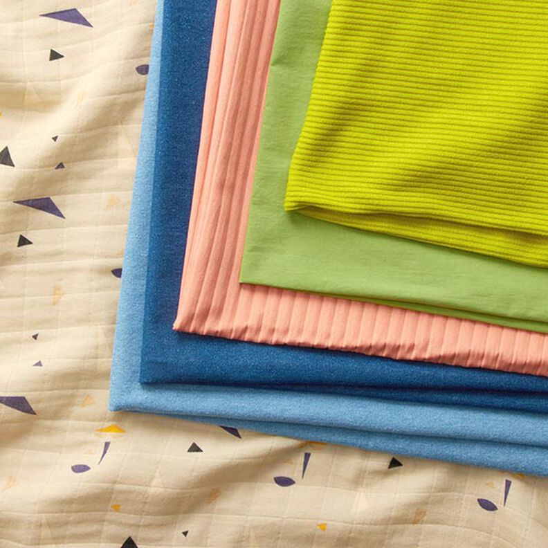 tessuto stretch jacquard, righe 3D | Fibre Mood – salmone, image number 6