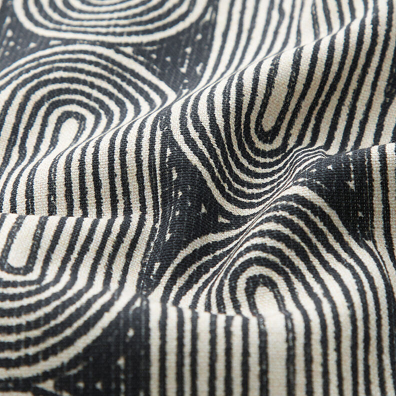 tessuto arredo mezzo panama Archi – nero/naturale,  image number 2