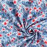 tessuto per costumi da bagno Fiori e foglie di palma – bianco/indaco,  thumbnail number 3