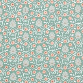 cotone rivestito Delicati tralci fogliari – eucalipto/rosé, 