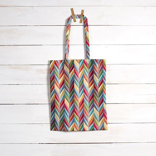 tessuto arredo gobelin motivo zig-zag colorato – giallo chiaro, image number 8