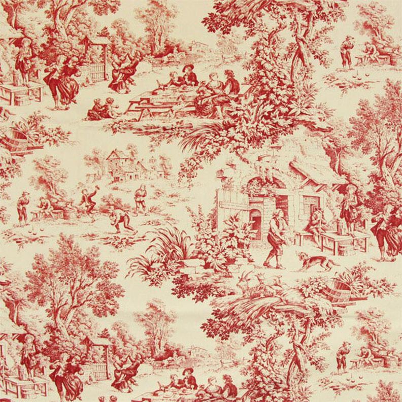 Toile de Jouy – rosso carminio,  image number 1