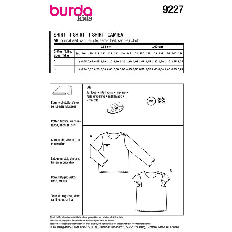Camicia | Burda 9227 | 104-146,  image number 7