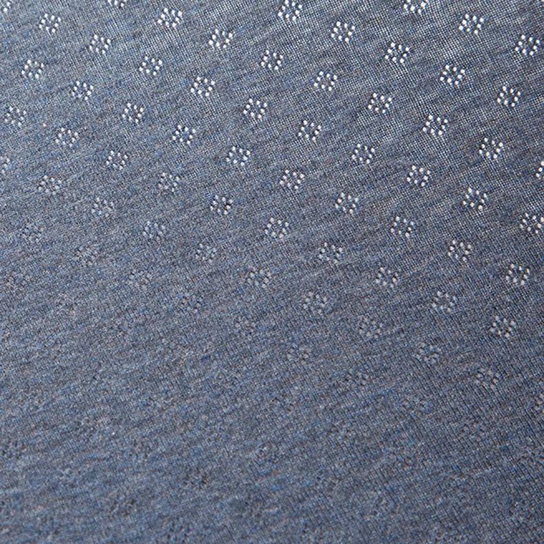 jersey maglia fine con motivi traforati Melange – colore blu jeans,  image number 3