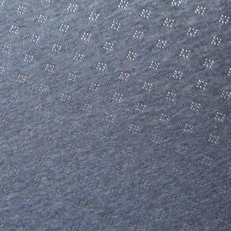 jersey maglia fine con motivi traforati Melange – colore blu jeans,  image number 3