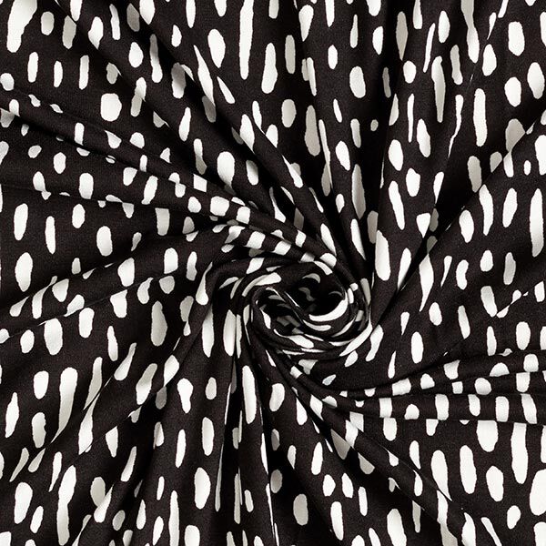 jersey di viscosa, pois a goccia – nero/bianco,  image number 3