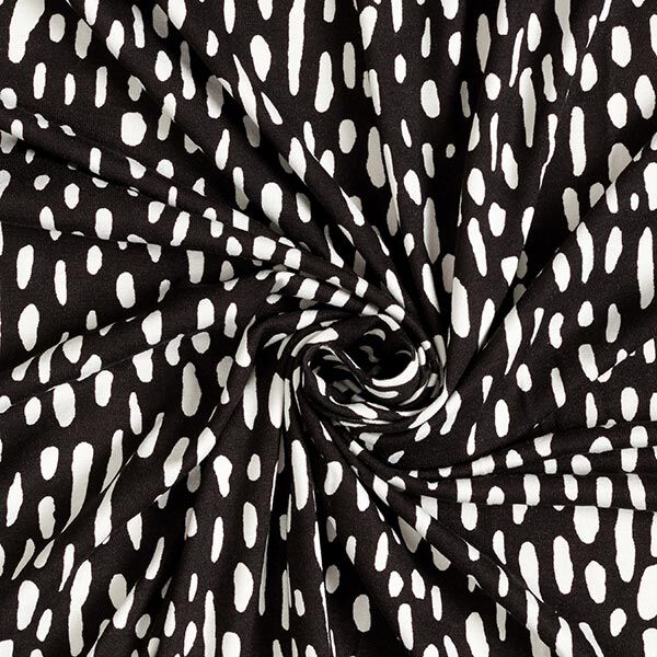 jersey di viscosa, pois a goccia – nero/bianco, image number 3