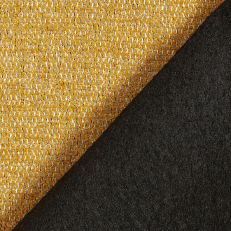 tessuto da tappezzeria ciniglia mélange – giallo curry/grigio argento,  image number 3
