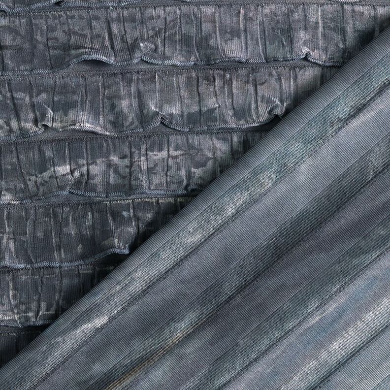 Jersey arricciato batik a righe orizzontali – grigio chiaro,  image number 4