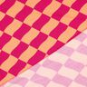 Soffice felpa a quadri ondulati | Poppy Fabrics – rosa fucsia acceso/arancio pesca,  thumbnail number 4