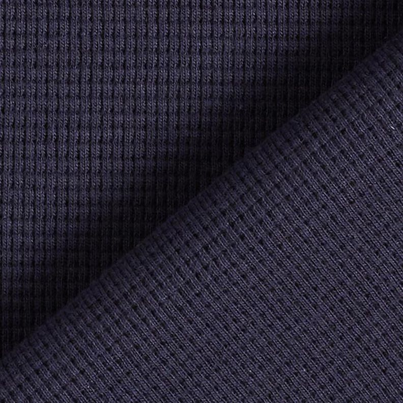jersey di cotone, nido d’ape mini, tinta unita – blu marino | Resto 130cm,  image number 4