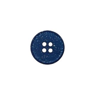 bottone in poliestere/canapa, Recycling, 4 fori – blu reale, 