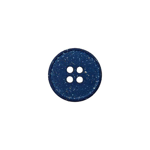 bottone in poliestere/canapa, Recycling, 4 fori – blu reale, image number 1
