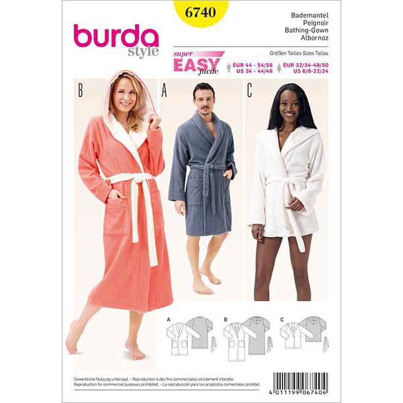 Accappatoio, Burda 6740,  image number 1