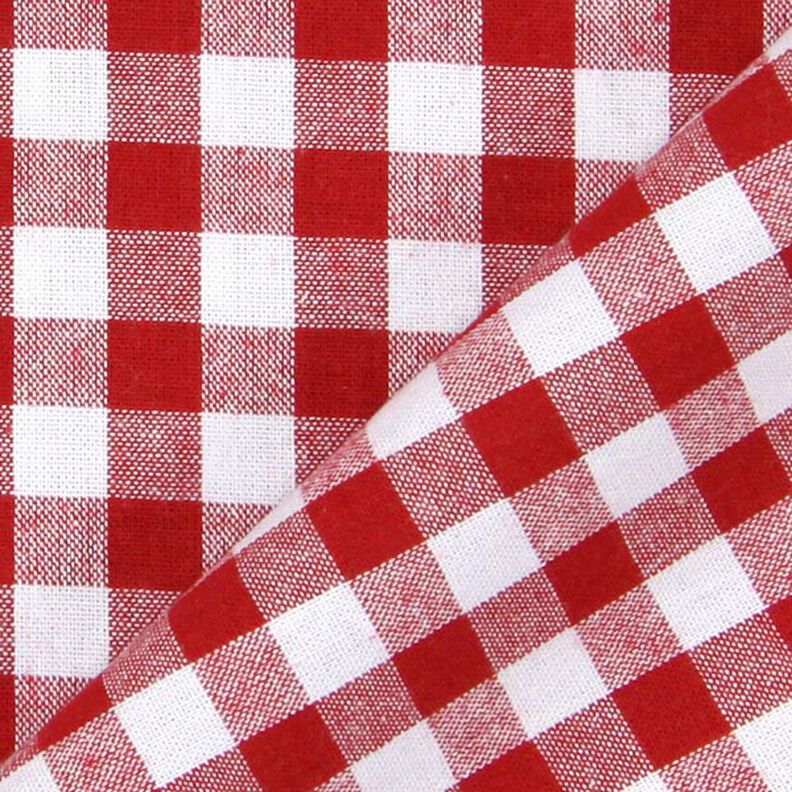 tessuto in cotone Quadro vichy 1 cm – rosso/bianco,  image number 3