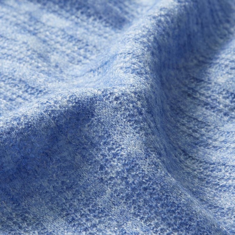 Tessuto a maglia con motivo a trecce melange – blu jeans chiaro,  image number 2