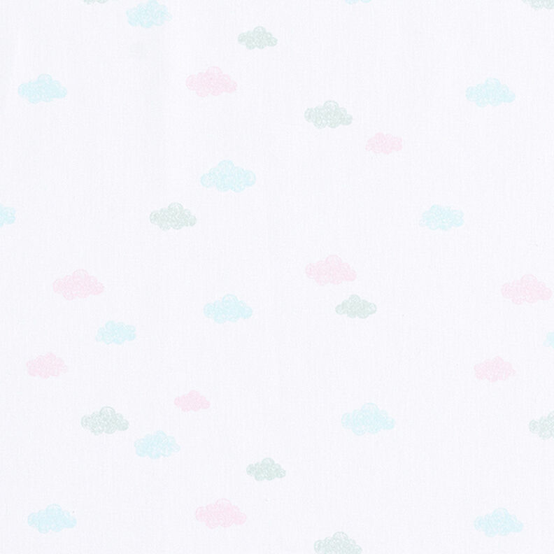 GOTS popeline di cotone nuvole effetto disegno | Tula – bianco,  image number 1