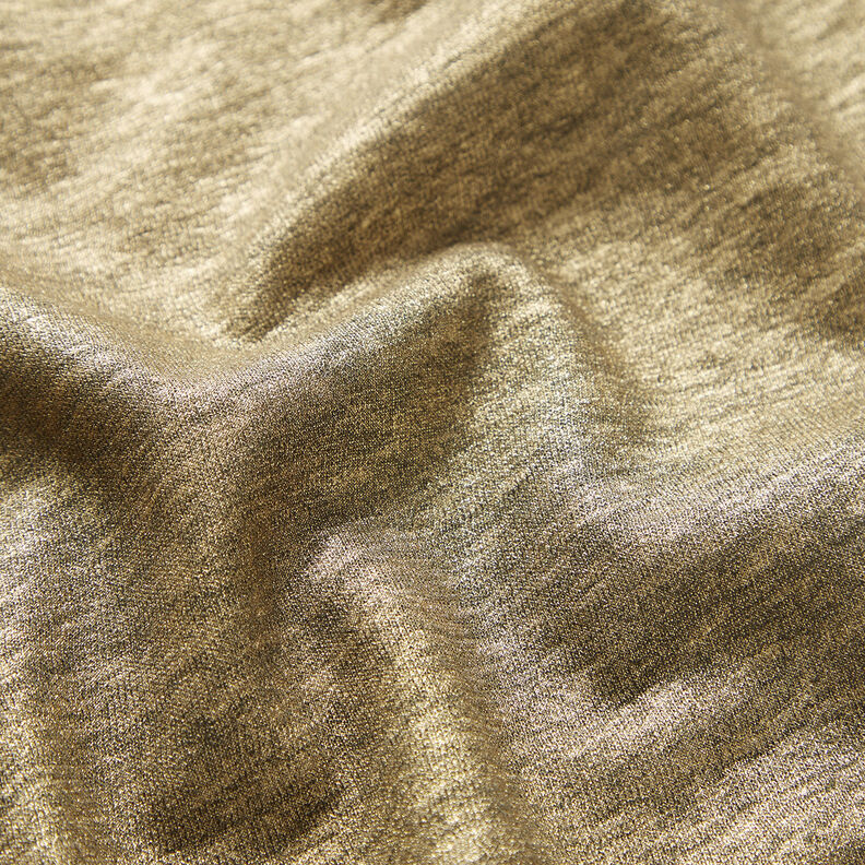 Jersey di lino melange lucido – cachi/oro effetto metallizzato,  image number 2