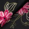 popeline di cotone Mazzi di fiori ricamati – nero/bacca,  thumbnail number 4