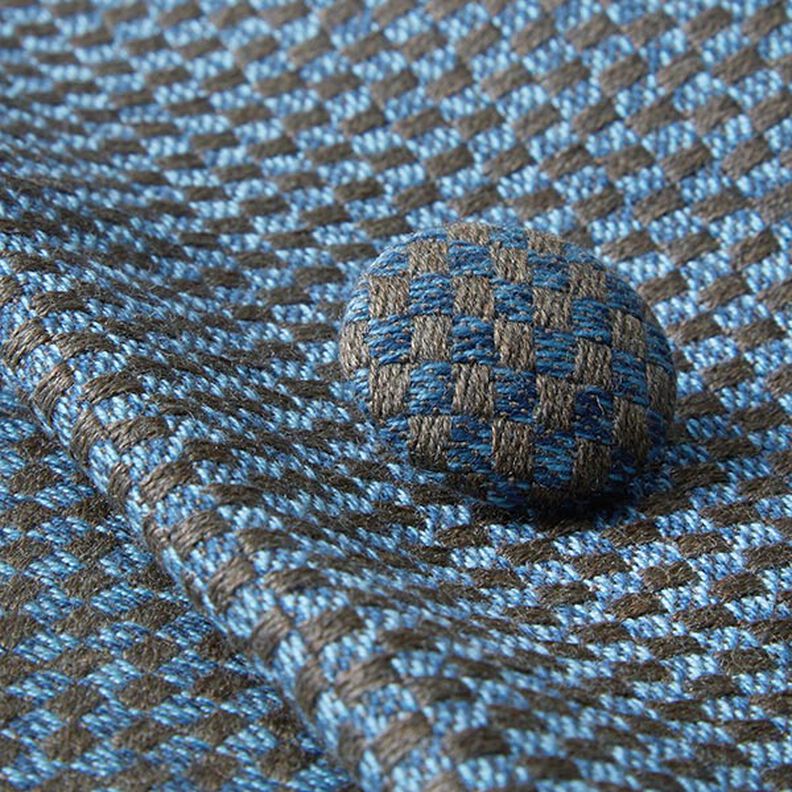 bottone rivestito - tessuto arredo da esterni Agora Senda - blu colomba/marrone,  image number 2