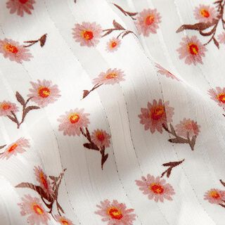 chiffon, strisce in satin e fiori – bianco, 