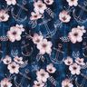 jersey di cotone Fiori e Ancore | Glitzerpüppi – blu notte/rosa antico chiaro,  thumbnail number 1