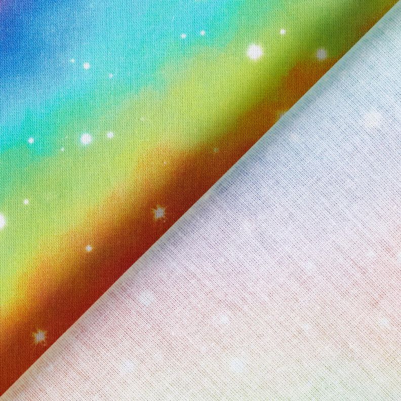 popeline di cotone Polvere di stelle arcobaleno stampa digitale – blu reale/mix di colori,  image number 4