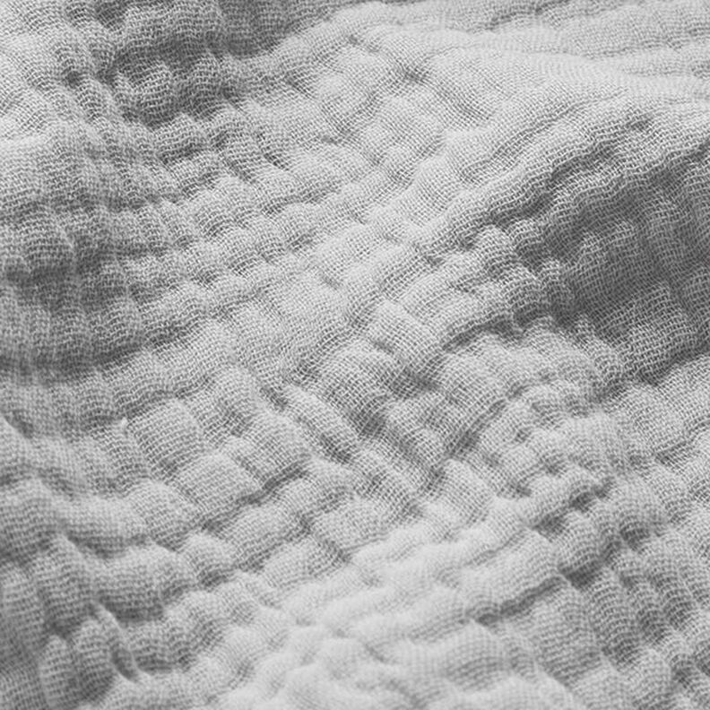 GOTS Mussola di cotone a tre strati – grigio chiaro,  image number 3