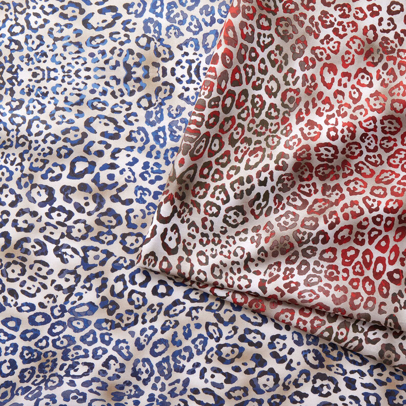 GOTS Popeline di cotone Motivo leopardato | TCC x LOOKS by Wolfgang Joop – indaco/tortora chiaro,  image number 7