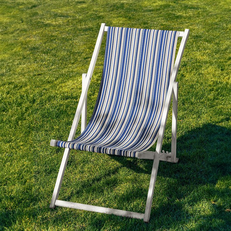 Outdoor Tessuto per sedia a sdraio Righe longitudinali 44 cm – indaco/beige,  image number 4