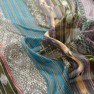 chiffon con ornamenti e righe brillanti – verde, 