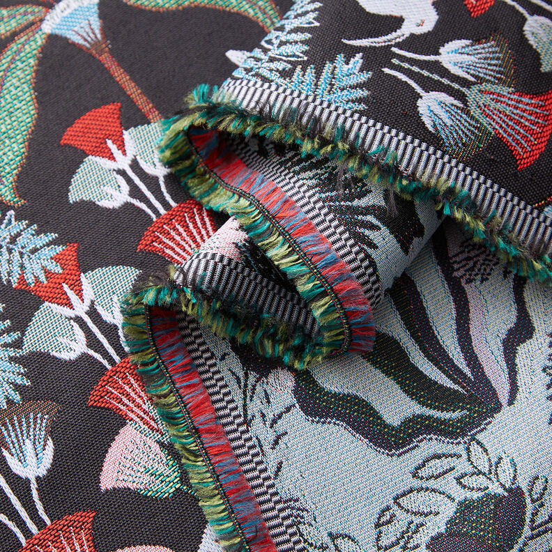 tessuto arredo gobelin Botanica paradisiaca – nero/verde,  image number 3