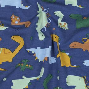 felpa estiva dinosauri | Poppy Fabrics – indaco/azzurro, 