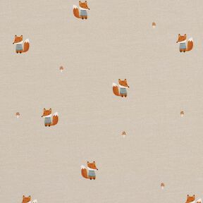GOTS French terry, felpa estiva Volpe con maglione stampa digitale – mandorla, 