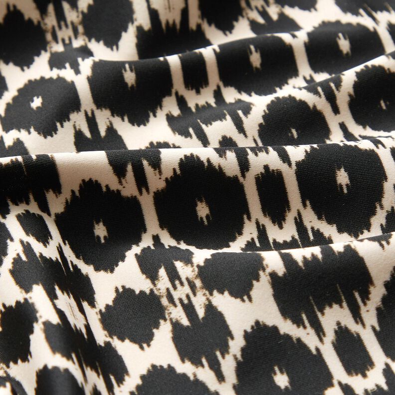 Tessuto per costumi da bagno con stampa leopardata astratta – nero/anacardo,  image number 2