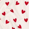 flanella di cotone cuori | Poppy Fabrics – avorio/rosso carminio,  thumbnail number 2