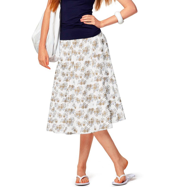 popeline di cotone Delicati bouquet – bianco/marrone chiaro,  image number 6