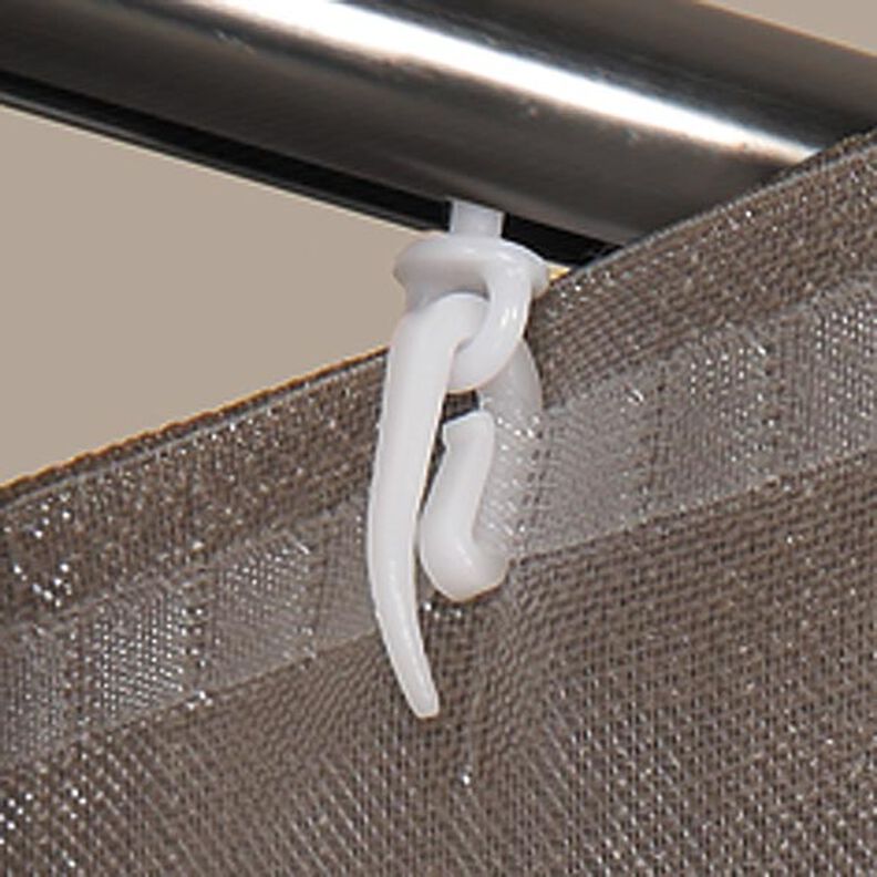 Gancio per tende per fettuccia arricciatenda [ 100 pezzo/i ] – bianco,  image number 2