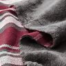 Tessuto per cappotto con retro in pelliccia quadrettato – rosso Bordeaux/grigio ardesia,  thumbnail number 5
