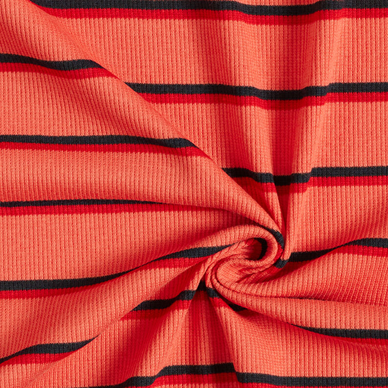 Jersey a costine con righe larghe – corallo,  image number 3
